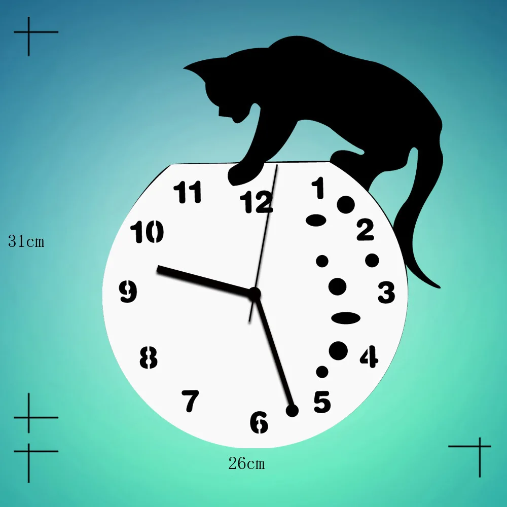 Акриловые настенные часы с изображением кошек, креативные простые Стильные креативные настенные часы для гостиной