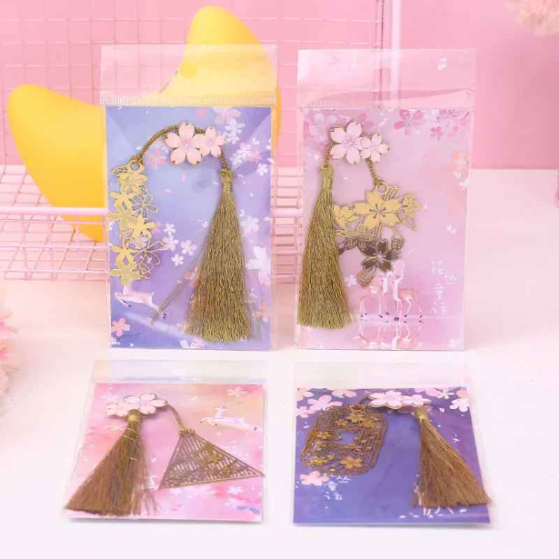 

2pc Kawaii Flower Fairy Pendant Bookmark Cute Metal Art Pattern Book Mark Page Folder Decor Office School Supplies Stationery