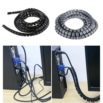 

New 2 Meter Spiral Tube Hide Wire Organizer Flexible For Bundling Cables