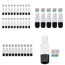 

Tool-Free Shielded RJ45 Network Cable Connector Ethernet Cable Plug Cat6A Connector UTP Unshielded Twisted