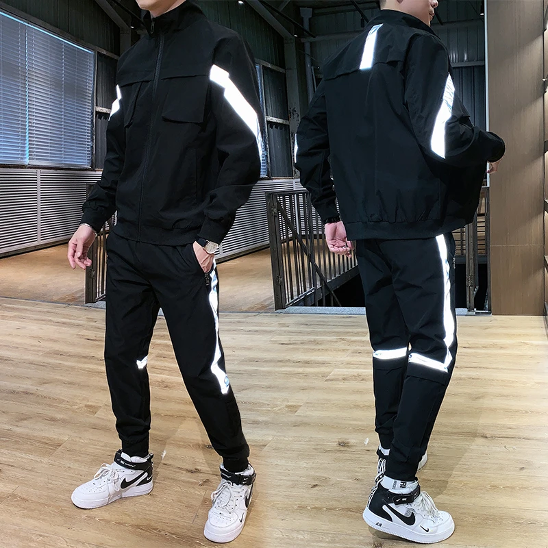 abolir Destilar Abigarrado Chándal deportivo de 2 piezas para hombre, ropa de calle reflectante estilo  Harajuku, chándal con capucha y Pantalones de deporte, novedad de  2023|Conjuntos para hombres| - AliExpress