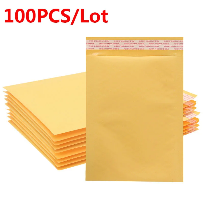 100PCS/Lot Kraft Paper Bubble Envelopes Bags Different Specifications Mailers Padded Shipping Envelope With Bubble Mailing Bags