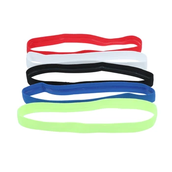 

5pcs Sweat Bands Elastic Portable Sports Silicone Sweat-proof Hairband Sweatbands
