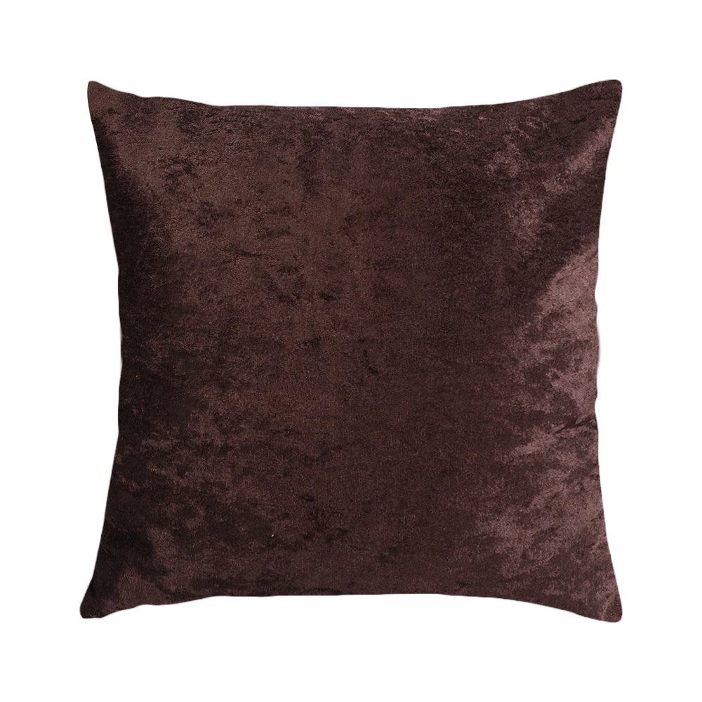 6 Цветные подушки крышка бархатная наволочка для гостиной домашние подушки для дивана декоративный чехол для подушки наволочка 45x45 см - Цвет: Dark Brown