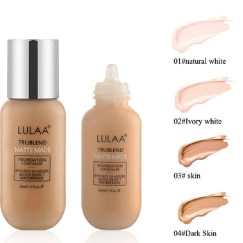 

LULAA Soft Matte Liquid Foundation Makeup Base Nude Face Cover Concealer Long Lasting Makeup Natural Oil Control