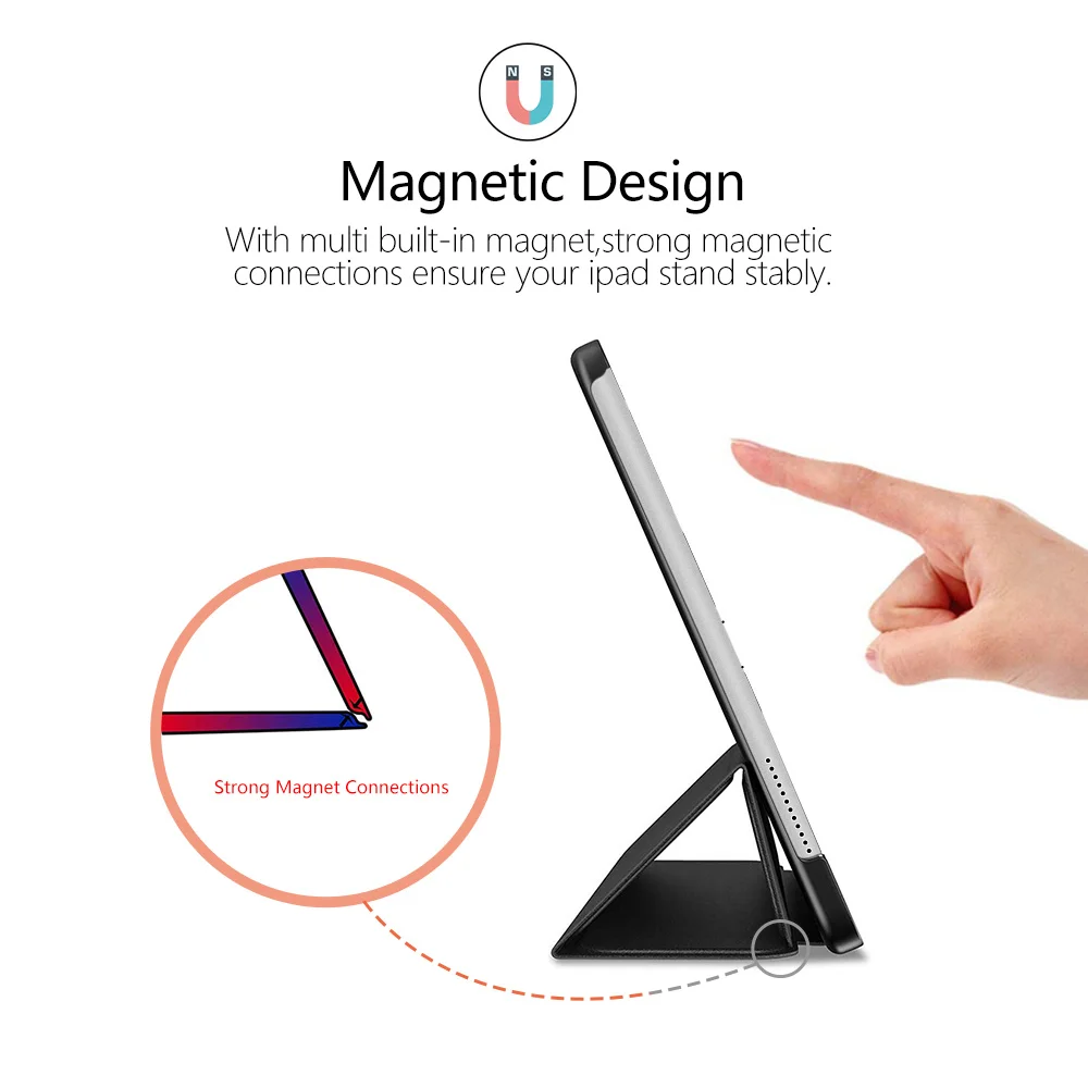Чехол для iPad 10,2, чехол для планшета Apple iPad 7 поколения, магнитная подставка funnda capa, защитный чехол+ подарок