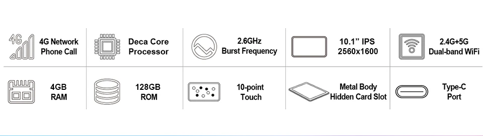 Teclast M30 10,1 дюймов 4G телефон планшетный ПК 2560x1600 MT6797 X27 Deca Core Android 8,0 планшетный ПК 4 Гб ram 128 ГБ rom 7500 мАч gps