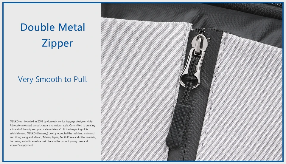 Neouo Cylindrical Solid Waterproof Duffel Bag Metal Zipper