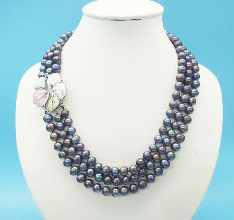 Ювелирные изделия из искусственного жемчуга! Нежные 3 нити натурального белого