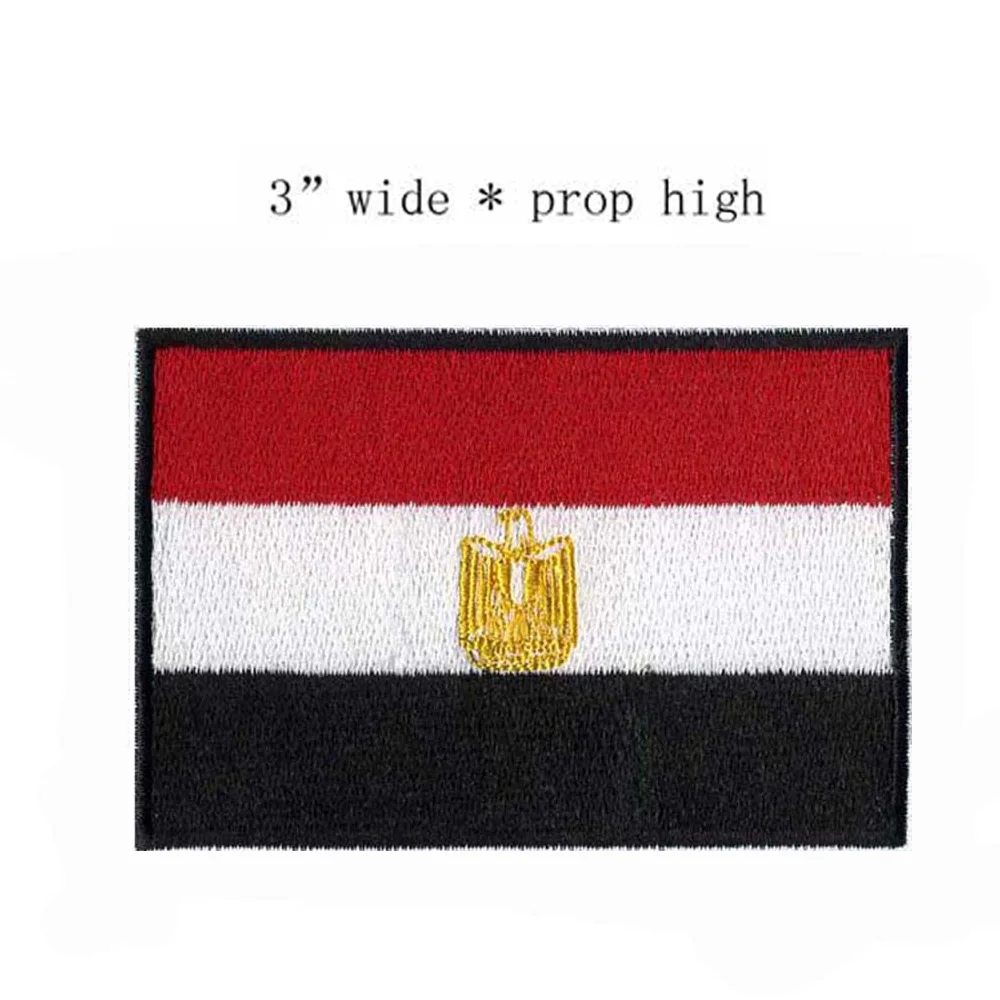 Egipto Bandera Nacional con Nombre Bordado Hierro en Parche para Coser 