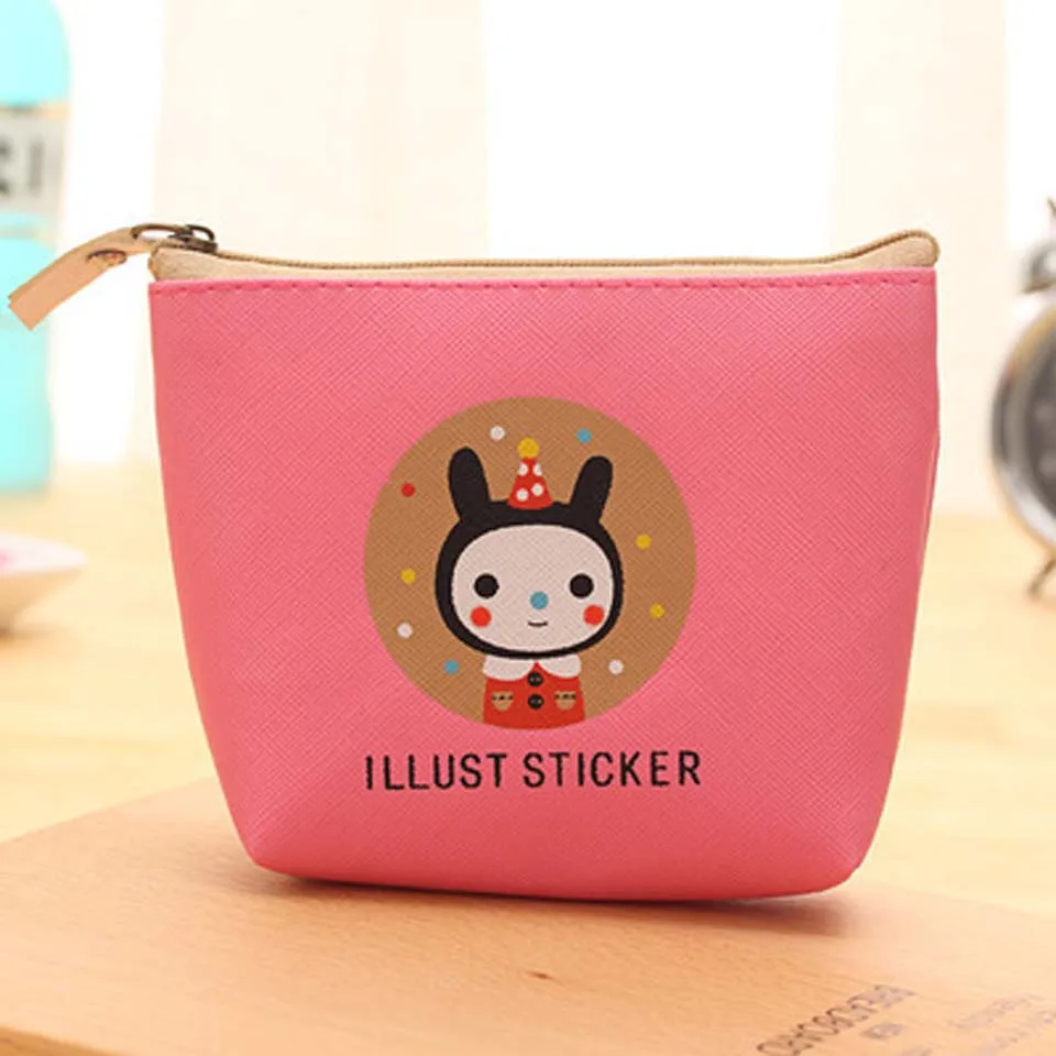 Fashion Cute Cat Pu Wallets Zipper Coin Bag Small Coin Purse Kid Money Key Coin Holder Bag Pouch