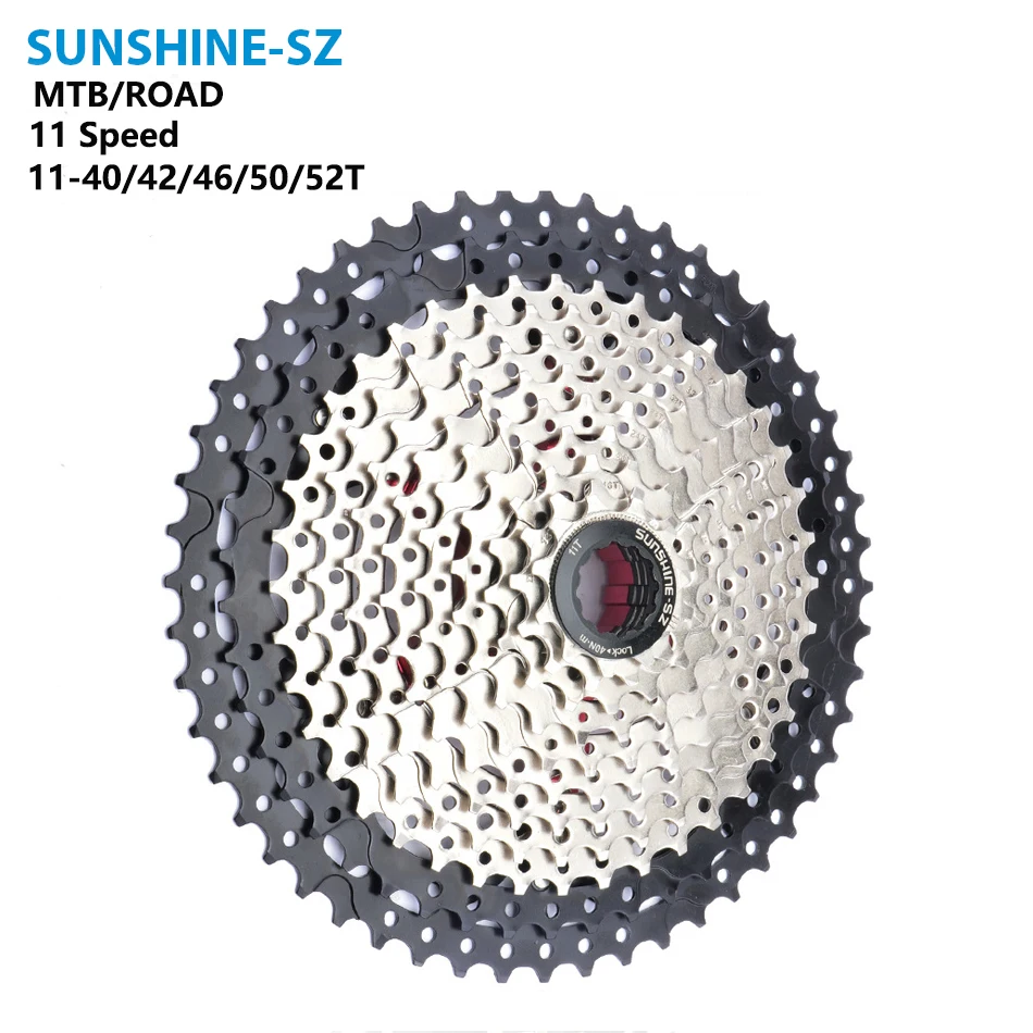 Велосипедная кассета SUNSHINE MTB 11 скоростей 11-40T/42T/46T/50T/52T велосипедное свободное