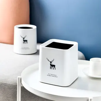 

Double-layer Mini Trash Can Car Garbage Bin Square/Round Plastic Desk Waste Storage Bin Dustbin Without Lid for Kitchen Bathroom