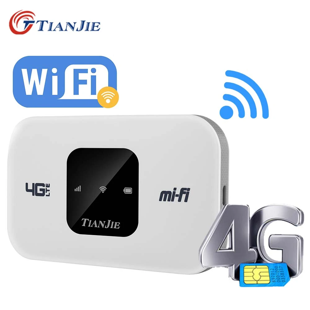 TIANJIE New Arrival High Speed 4G WIFI Router Modem Pocket Hotspot Portable Travell Partner 150Mbps Sim Card Supported outdoor signal booster wifi