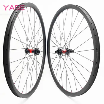 

YASE 27.5 wheelset mtb bicycle wheels 35x25mm tubeless mtb disc wheels straight pull DT240S boost 100x15 142x12 disc wheel 카본휠