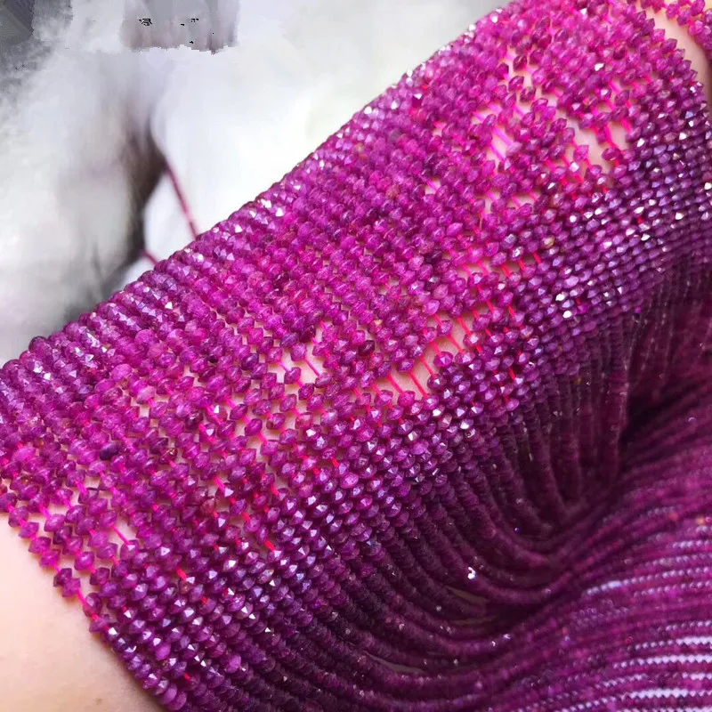 

Граненые бусины RUBY pink red roundelle 2*3 мм nature для самостоятельного изготовления ювелирных изделий, ожерелий, 38 см, FPPJ, оптовая продажа, бусины россыпью