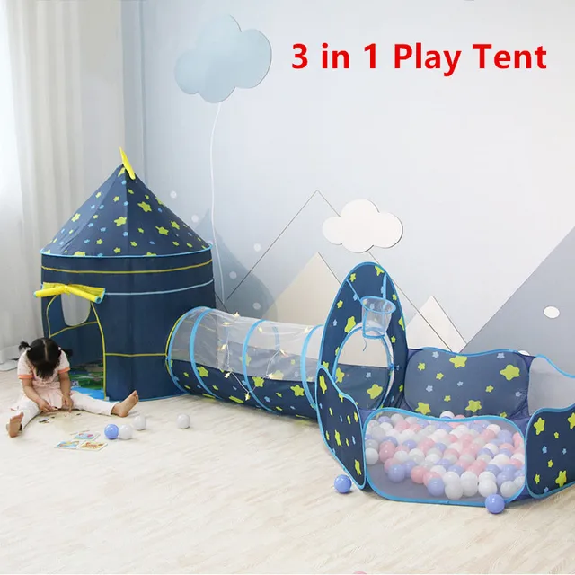3 in 1 Children Tent House Toy Ball Pool Portable Children Tipi Tents House Ball Pit Pool Tent Kids Removable Tent Gifts 1