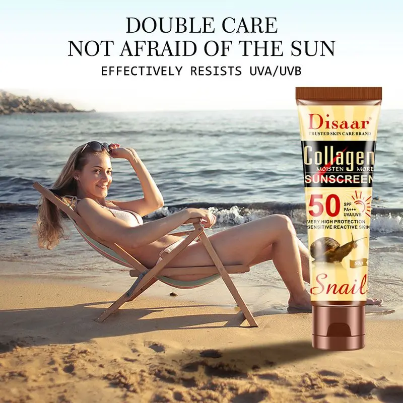 Collagen Snails Facial Body Sunscreen Moisturizer Sun Cream Skin Protective Cream Oil-control Moisturizing SPF 50+ Face