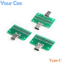 Usb 3.1 conector tipo-c placa de adaptador pcb fêmea macho cabeça conversor 2*13p a 2.54mm placa de teste de transferência usb3.1 módulo