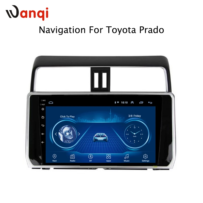 

wanqi 10.1 inch full screen car audio radio system player Android 8.1 for Toyota Prado 2018 entertainment gps navigation
