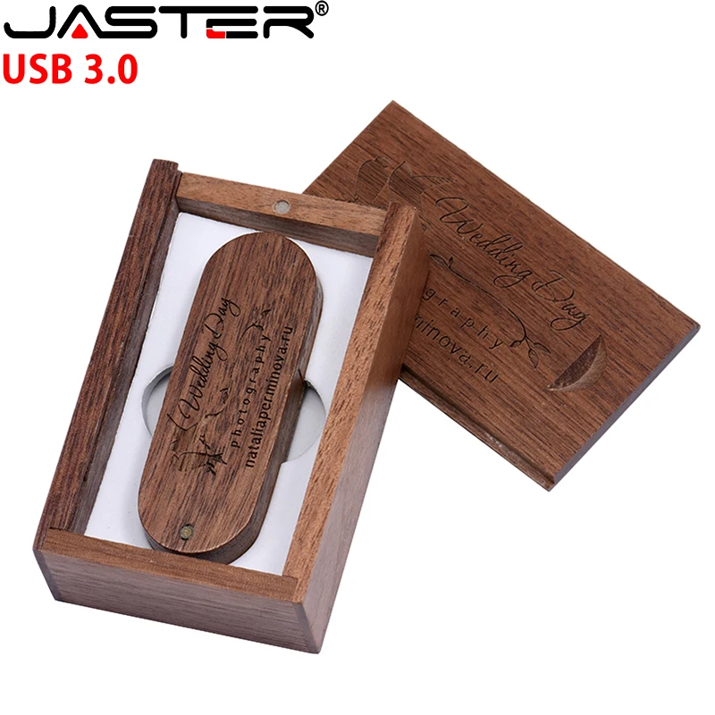 JASTER USB 3 0 Деревянный Логотип Настраиваемый вращающийся деревянный флеш