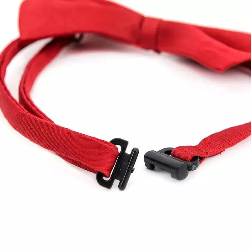 Papillon Regolabile Per Cani E Gatti - Collare Elegante Nero Con Pois