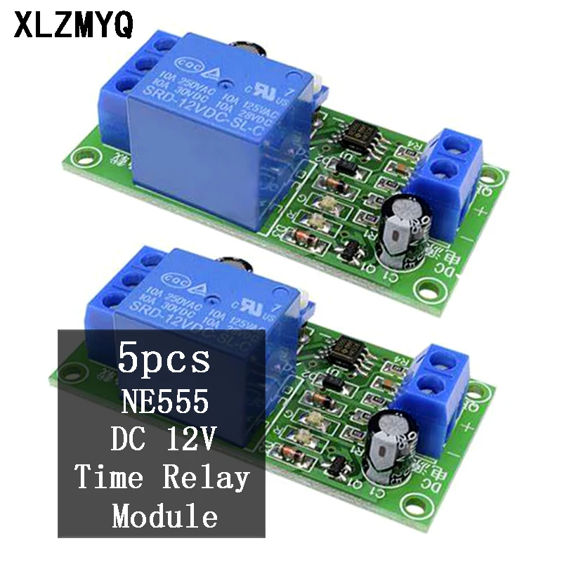 5pcs Ne555 Time Relay Delay Dc 12v Conduction Trigger Timing Delay