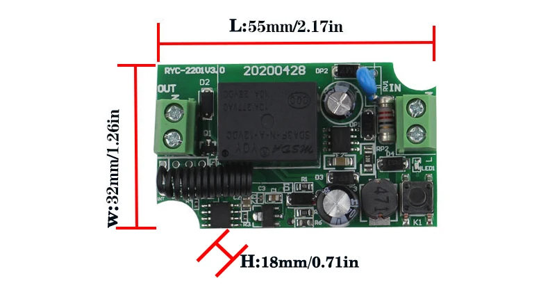 Lâmpada Interruptor Luz, Relé Rádio de Saída,