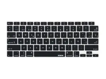 

XSKN Spanish Language Black Silicone Keyboard Cover Skin for 2020 New MacBook Air 13" with Touch ID A2179 US Version