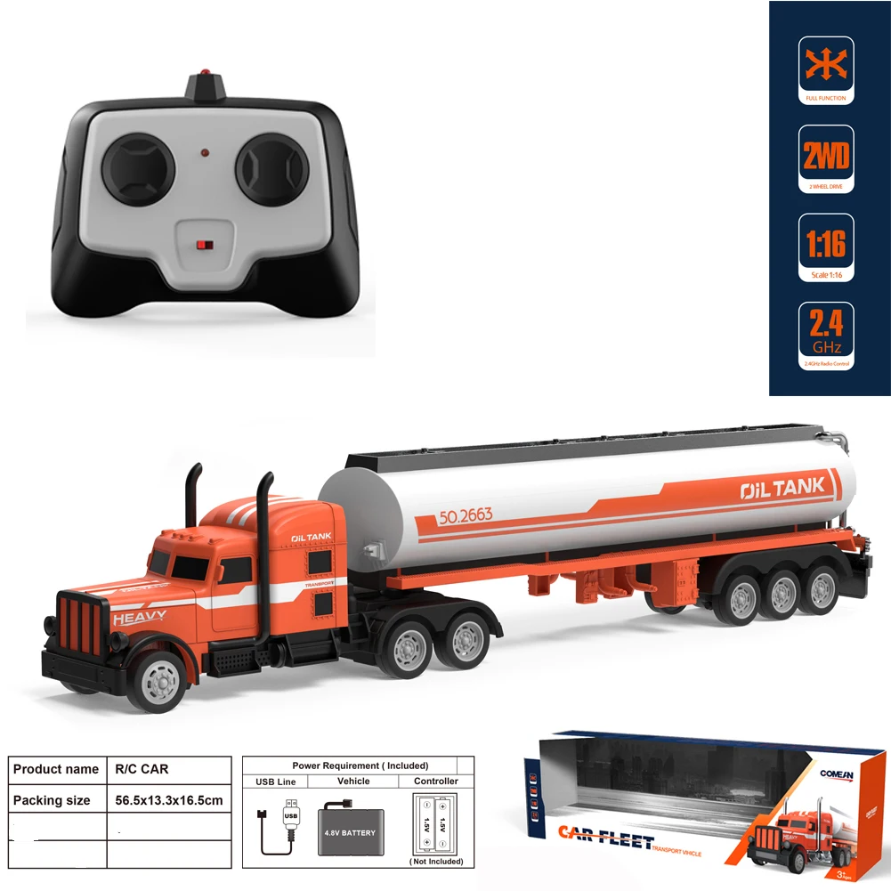 

2.4G Funny Simulation Toy Car USB Charging Children Kids Model Engineering Remote Control Gift Electronic Vehicle RC Truck