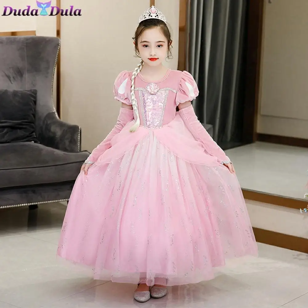 

Mermaid Ariel Princess Girl Dress Cosplay Costumes for Kids Baby Girl Dresses For Girls Children Halloween Clothing