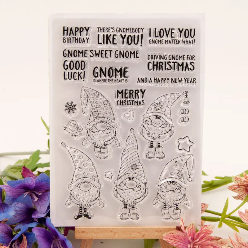 Cute Cartoon Santa Claus Snow Flower Star Merry Christmas Letters Stamps and Dies for Scrapbooking Card Making Christmas Decors