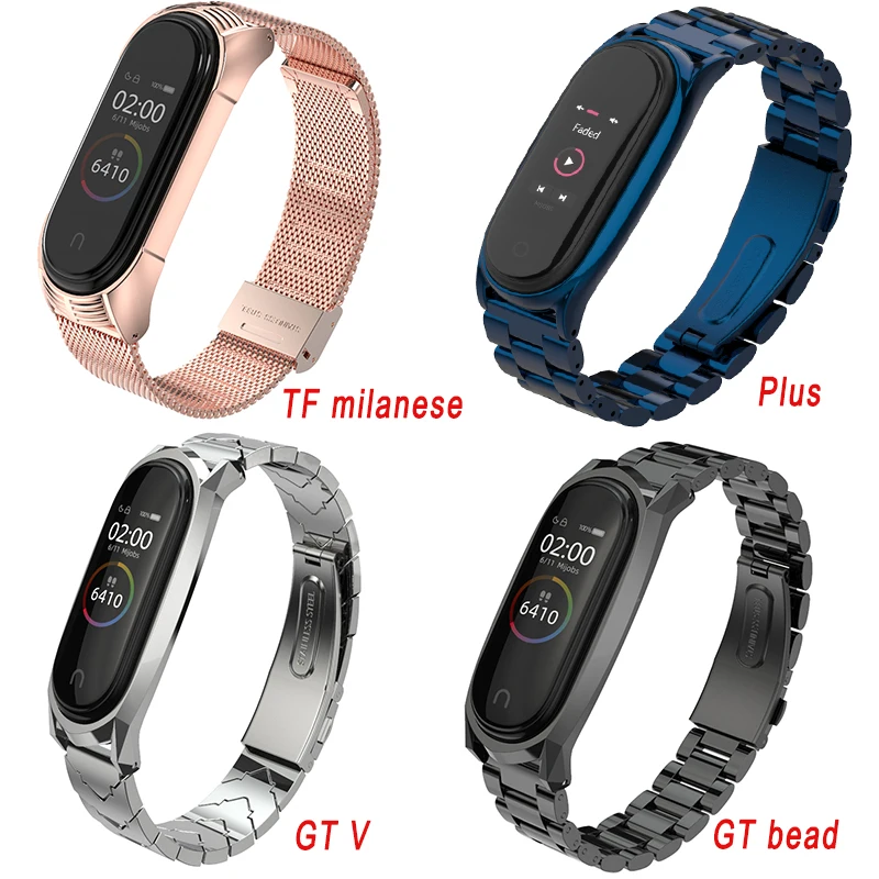 Металлический браслет Mijobs для Xiaomi Mi Band 4 ремешок с v образным вырезом из