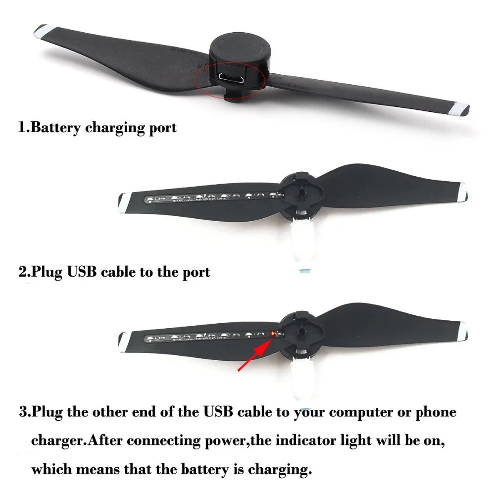 DJI Mavic Air propellers светодиодный пропеллер USB зарядное устройство легко крепится для Mavic air drone аксессуары