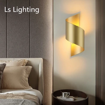 

modern minimalist bedroom hotel wall lamp corridor aisle staircase lamp creative light luxury iron wall lamp Bedside wall lamp