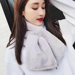 Plush Scarf Fur Collar Warmth Hood Plush Scarf Student Girl Winter All-match Autumn Fleece Warm Warm Scarf Scarf D1m0