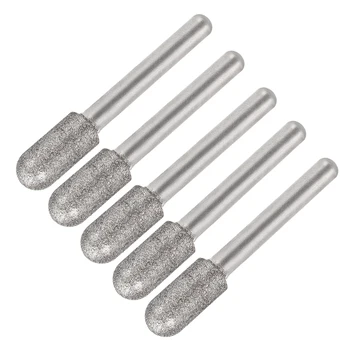 

uxcell Diamond Burrs for Rotary Tool 1/4-Inch Shank 10mm Tapered 120 Grit 5 Pcs Cylindrical Nose10mm