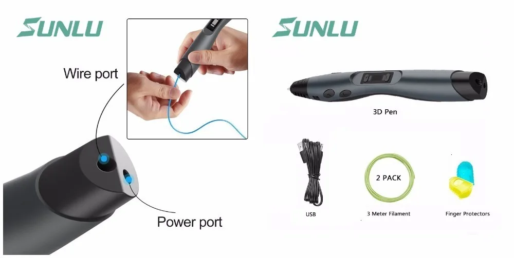 3D Ручка SUNLU SL-300A Моделирование ABS/PLA/PCL нити 1,75 мм многофункциональная интеллектуальная печать Ручка для рисования 3d Ручка