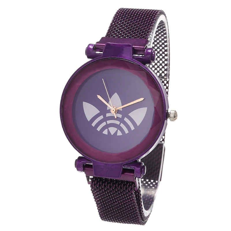 Reloj mujer люксовый бренд AD женские спортивные кварцевые часы женские модные повседневные часы Клевер часы магнит ремешок подарок для девочки Relogios - Цвет: Фиолетовый