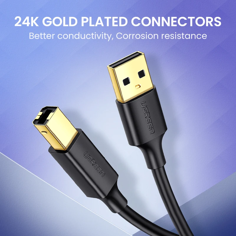 Ugreen USB кабель USB для принтера Тип B папа-папа USB 3,0 2,0 кабель для Canon Epson hp ZJiang принтер этикеток ЦАП USB принтер
