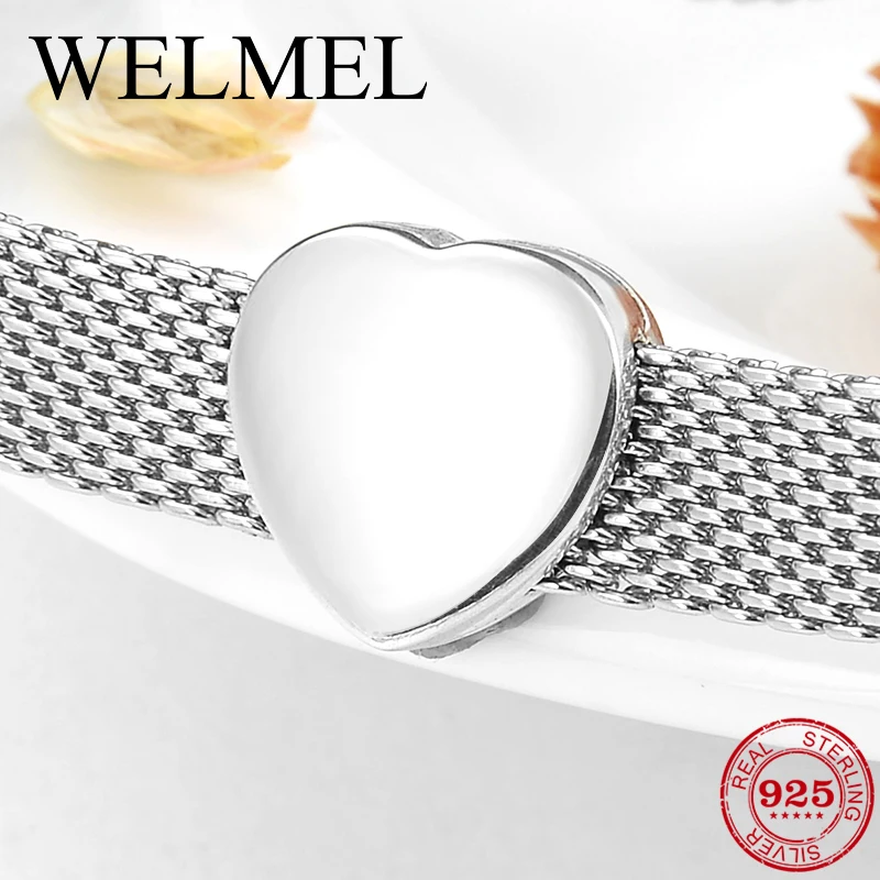 

New 925 Sterling Silver Heart Clips Bead Charms Fit Original Reflection Charm Watch Bracelets Jewelry Making Accessories