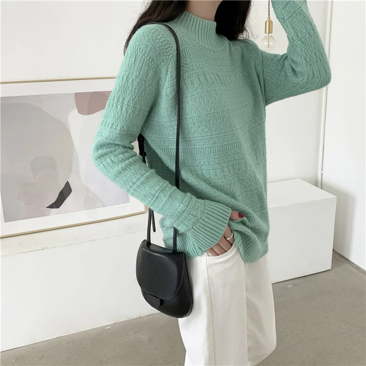 Pаспродажа Colorfaith Новинка 2019 осень зима женские свитера Топы пуловеры корейский минималистичный сладкий стиль элегантный повседневный однотонный SW1824