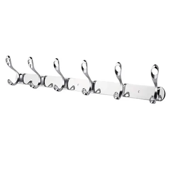 

High Quality Easy to install Rust Corrosion Resistant 6 Wall Mounted Hook Coat Hat Clothes Robe Wall Holder Rack Hooks Hangers