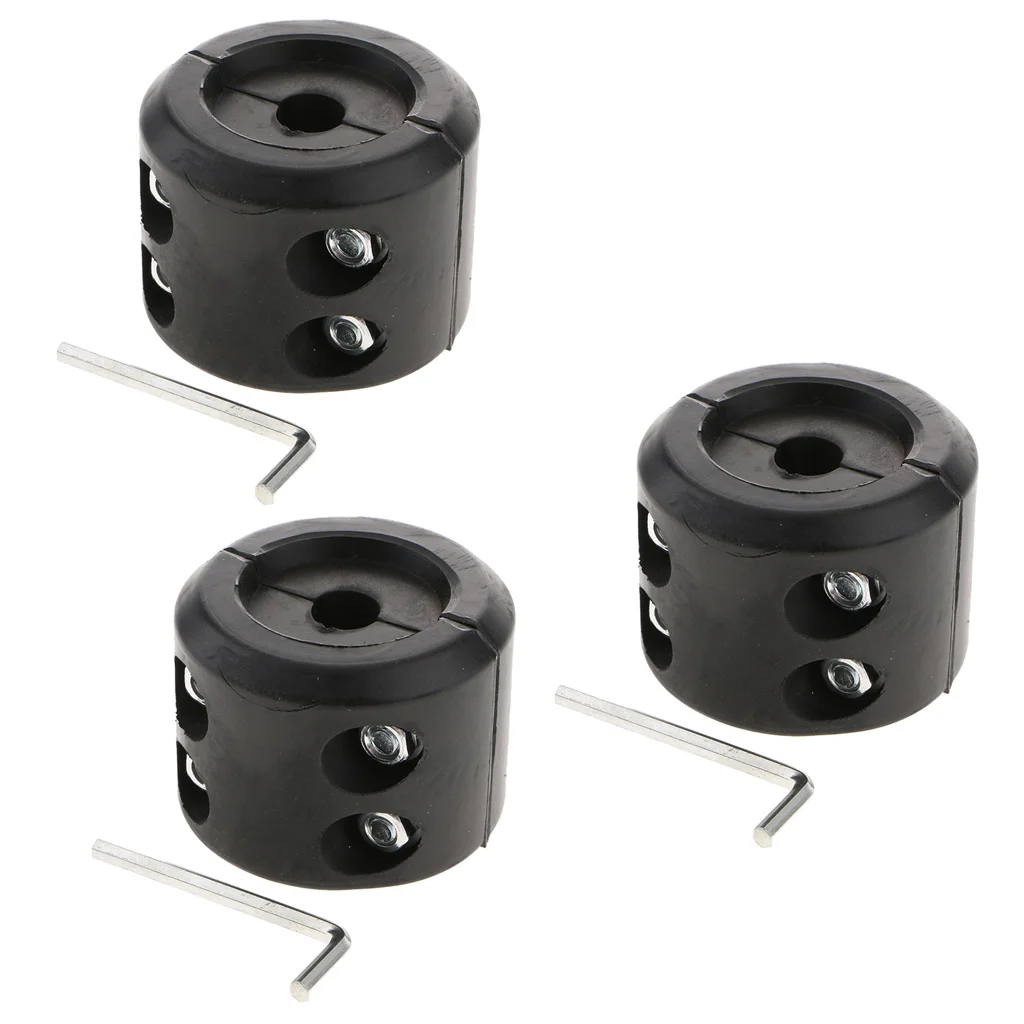 3X Black Winch Cable Hook Stopper Rubber Rope Line Saver for ATV UTV Vehicle 1/2 inches Cable Opening Diameter, Perfect Fit