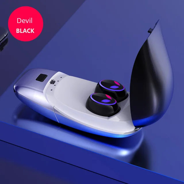 TWS Bluetooth 5.0 Headphone Wireless Earbuds HIFI 6D Stereo Handsfree Control Noise Cancelling Devil face pattern Earphone