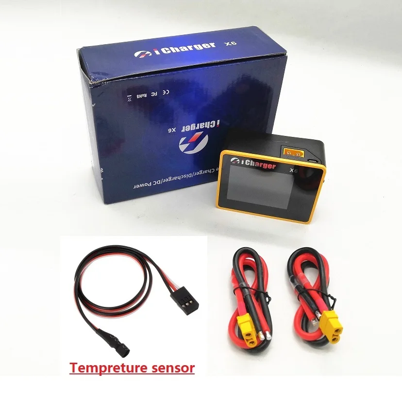 iCharger X6 800W 30A DC LCD Screen Smart Battery Balance Charger Discharger With Tempreture Sensor