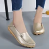Summer Autumn Women Soft Genuine Leather Breathable Flats Non Slip on Casual Shoes with Round Toe for Mature Ladies Nurse 1