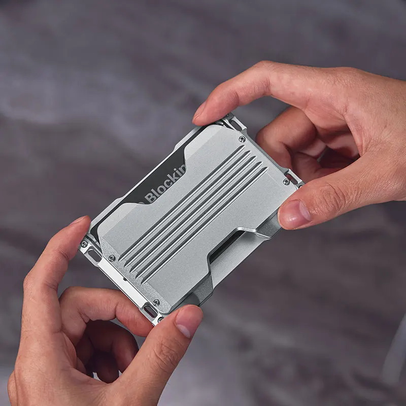 DIENQI RFID металлические мужские кошельки с держателем для карт тактические смарт
