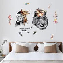 Импортные товары в европейском и американском стиле охотники и медведь съемные наклейки на стену SK9146 телевизор диван фон декоративные