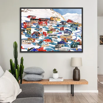 

Canvas Art Paintings Church Skyscraper Bridge House Home Wall Poster Art Pictures for Living Room decoracion hogar moderno